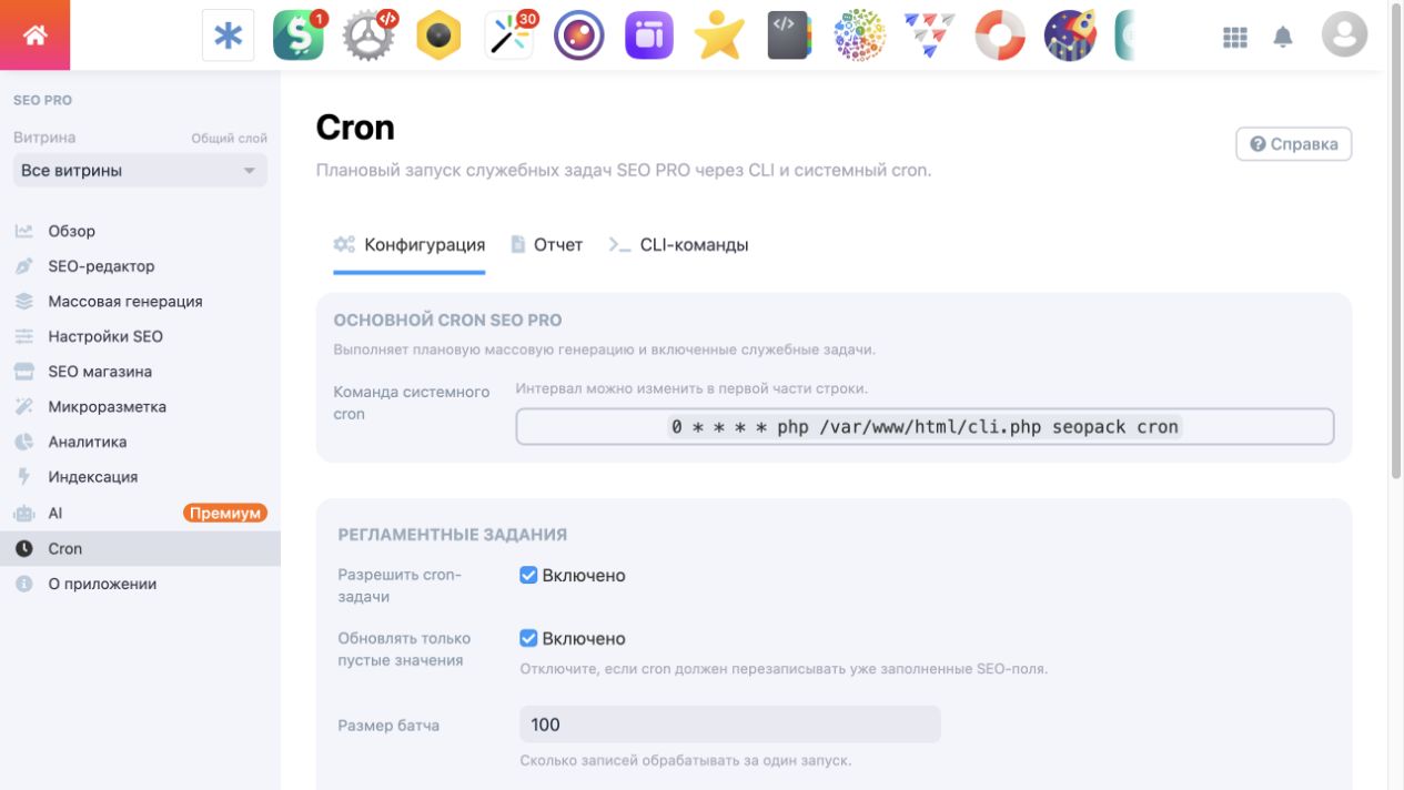 SEO PRO Cron and CLI command settings